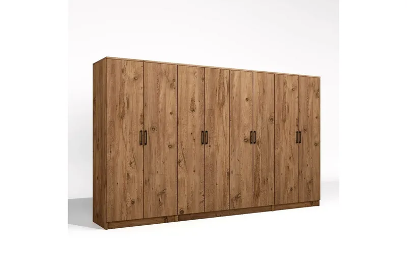 Olera Garderobesskåp 300x180 cm - Natur - Opbevaring - Tøjopbevaring - Garderobeskabe - Garderobeskab & klædeskab