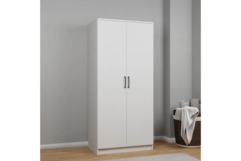 Olera Garderobesskåp 80x180 cm - Hvid - Opbevaring - Tøjopbevaring - Garderobeskabe - Hjørnegarderobe