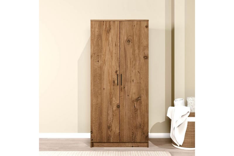 Olera Garderobesskåp 80x180 cm - Natur - Opbevaring - Tøjopbevaring - Garderobeskabe - Garderobeskab & klædeskab