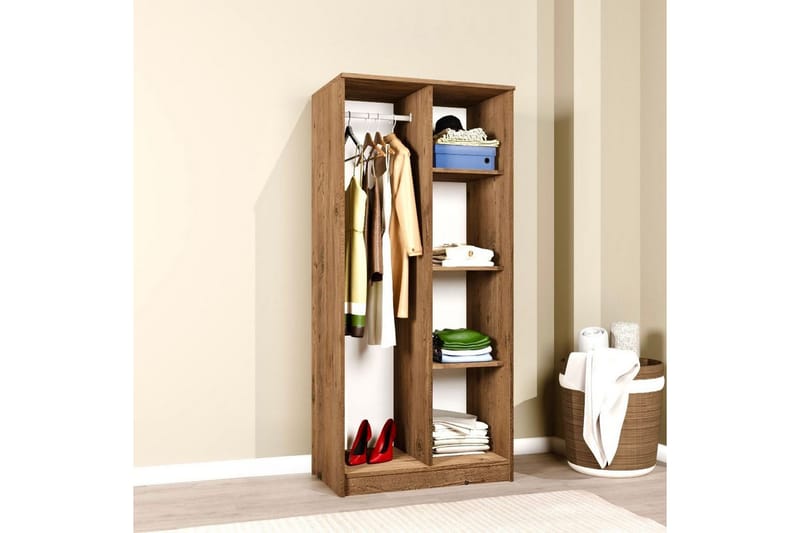 Olera Garderobesskåp 80x180 cm - Natur - Opbevaring - Tøjopbevaring - Garderobeskabe - Hjørnegarderobe