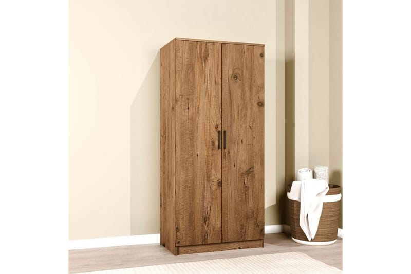 Olera Garderobesskåp 80x180 cm - Natur - Opbevaring - Tøjopbevaring - Garderobeskabe