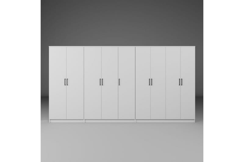 Olera Hjørnegarderobe 340x180 cm - Hvid - Opbevaring - Tøjopbevaring - Garderobeskabe - Hjørnegarderobe