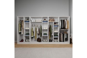 Olera Hjørnegarderobe 340x180 cm - Hvid - Opbevaring - Tøjopbevaring - Garderobeskabe - Garderobeskab & klædeskab