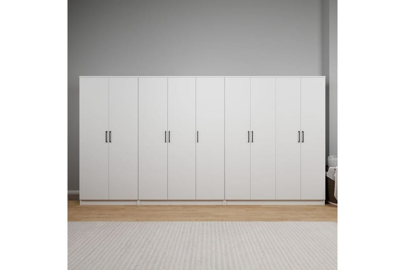 Olera Hjørnegarderobe 340x180 cm, Hvid