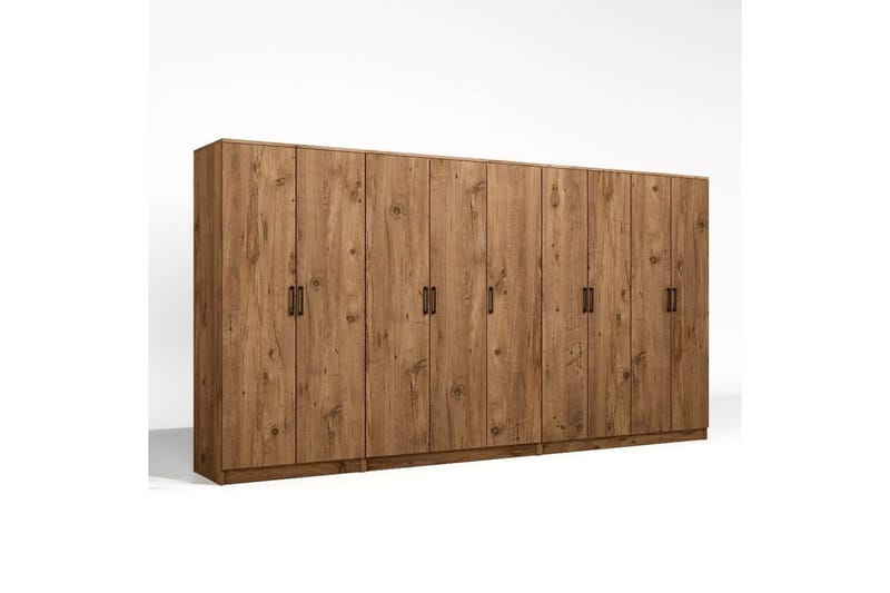 Olera Hjørnegarderobe 340x180 cm - Natur - Opbevaring - Tøjopbevaring - Garderobeskabe - Garderobeskab & klædeskab