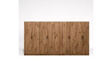 Olera Hjørnegarderobe 340x180 cm - Natur - Opbevaring - Tøjopbevaring - Garderobeskabe - Garderobeskab & klædeskab