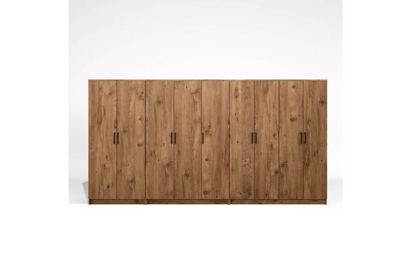 Olera Hjørnegarderobe 340x180 cm - Natur - Opbevaring - Tøjopbevaring - Garderobeskabe