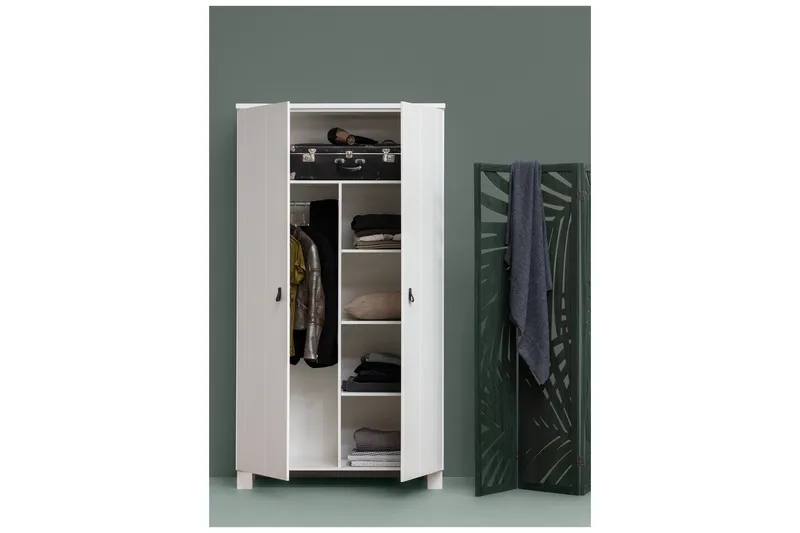 Ollerz Garderobe 55x111 cm - Hvid - Opbevaring - Tøjopbevaring - Garderobeskabe