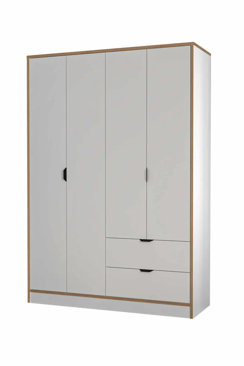 Olyros garderobe 145x182 cm - Hvid - Opbevaring - Tøjopbevaring - Garderobeskabe - Garderobeskab & klædeskab