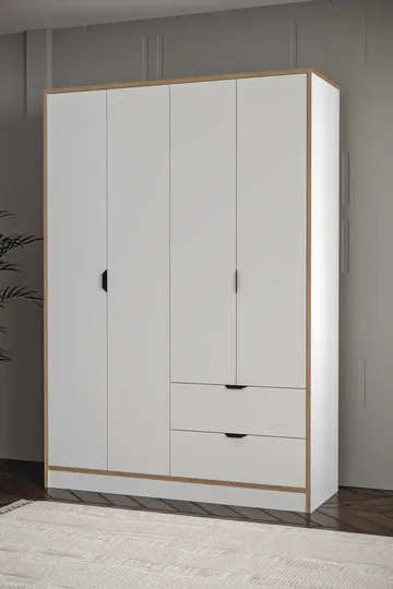 Olyros garderobe 145x182 cm - Hvid - Opbevaring - Tøjopbevaring - Garderobeskabe - Garderobeskab & klædeskab