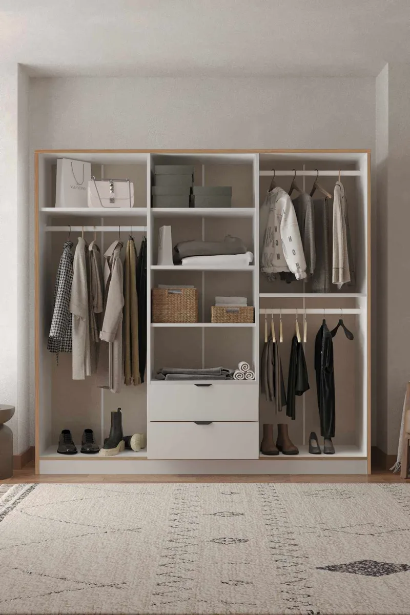 Olyros garderobe 190x182 cm - Hvid - Opbevaring - Tøjopbevaring - Garderobeskabe - Garderobeskab & klædeskab