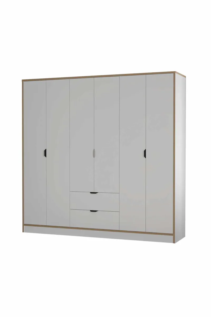 Olyros garderobe 190x182 cm - Hvid - Opbevaring - Tøjopbevaring - Garderobeskabe - Garderobeskab & klædeskab