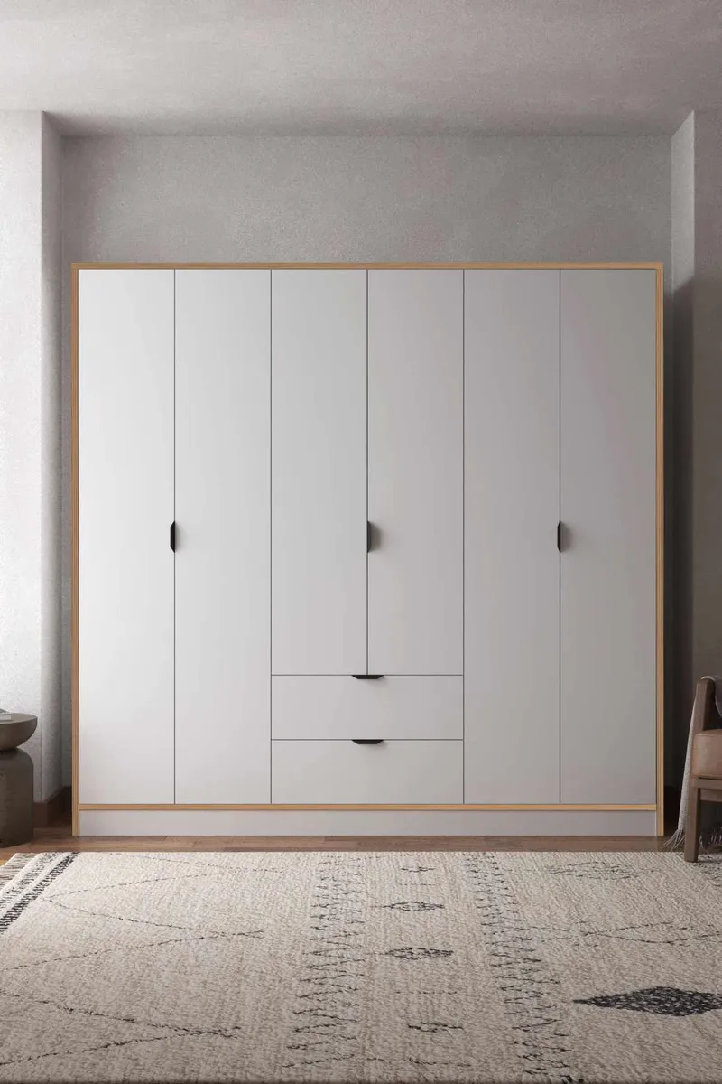 Olyros garderobe 190x182 cm - Hvid - Opbevaring - Tøjopbevaring - Garderobeskabe - Garderobeskab & klædeskab