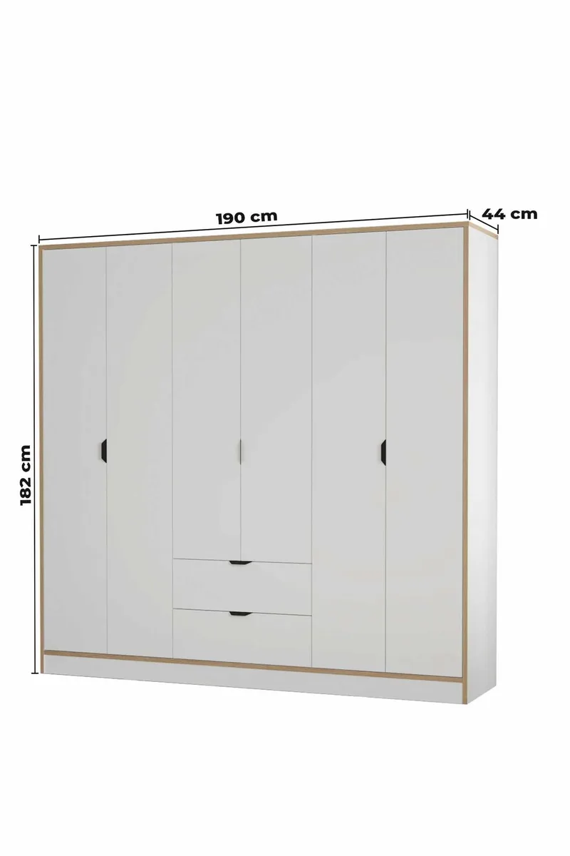 Olyros garderobe 190x182 cm - Hvid - Opbevaring - Tøjopbevaring - Garderobeskabe - Garderobeskab & klædeskab