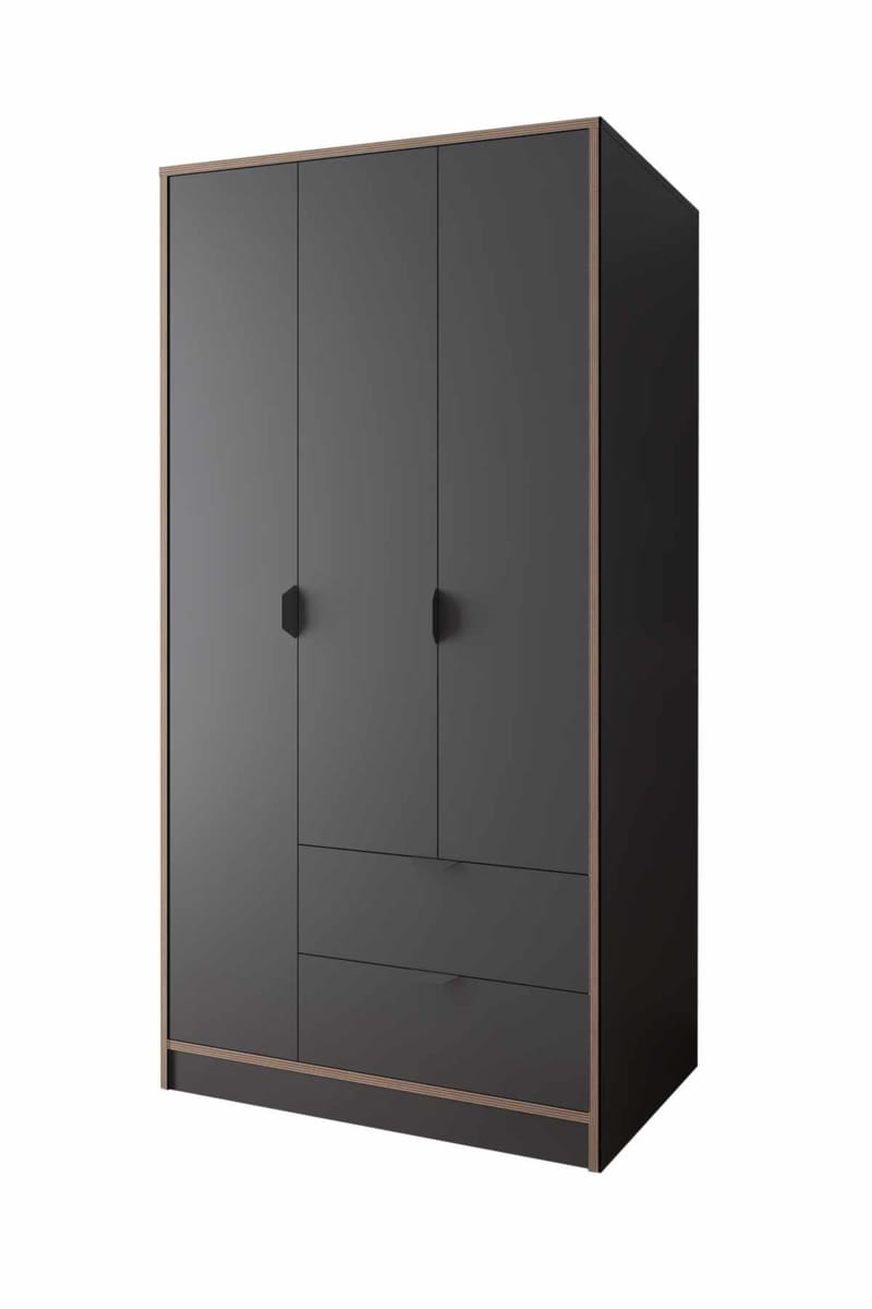 Olyros garderobe 97x182 cm - Antracit - Opbevaring - Tøjopbevaring - Garderobeskabe - Garderobeskab & klædeskab