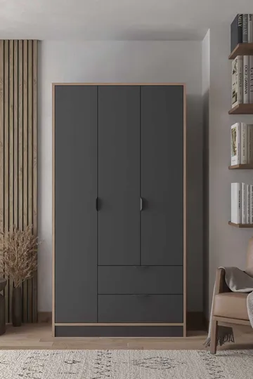 Olyros garderobe 97x182 cm - Antracit - Opbevaring - Tøjopbevaring - Garderobeskabe - Garderobeskab & klædeskab