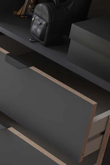 Olyros garderobe 97x182 cm - Antracit - Opbevaring - Tøjopbevaring - Garderobeskabe - Garderobeskab & klædeskab