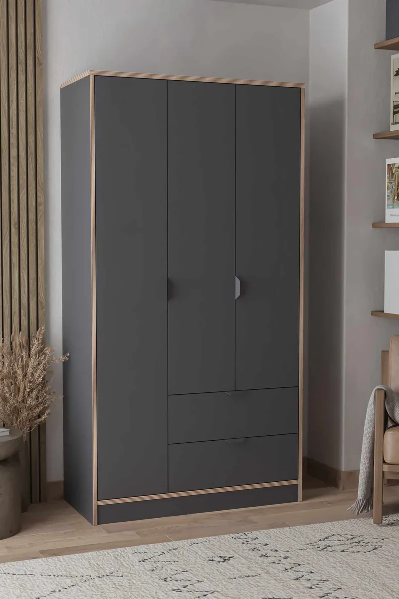 Olyros garderobe 97x182 cm - Antracit - Opbevaring - Tøjopbevaring - Garderobeskabe - Garderobeskab & klædeskab