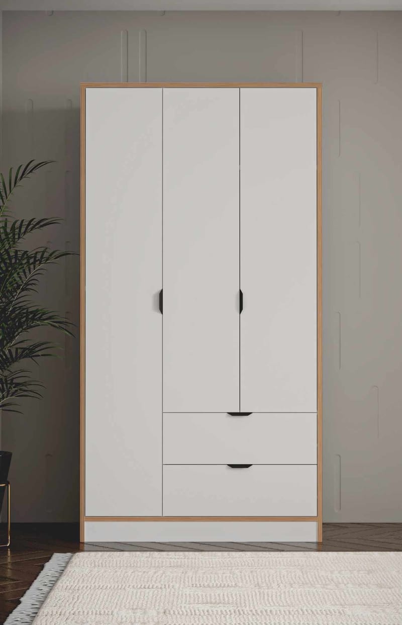 Olyros garderobe 97x182 cm - Hvid - Opbevaring - Tøjopbevaring - Garderobeskabe - Garderobeskab & klædeskab