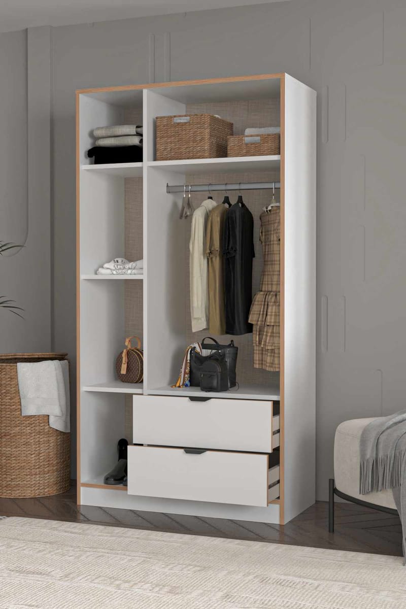 Olyros garderobe 97x182 cm - Hvid - Opbevaring - Tøjopbevaring - Garderobeskabe - Garderobeskab & klædeskab