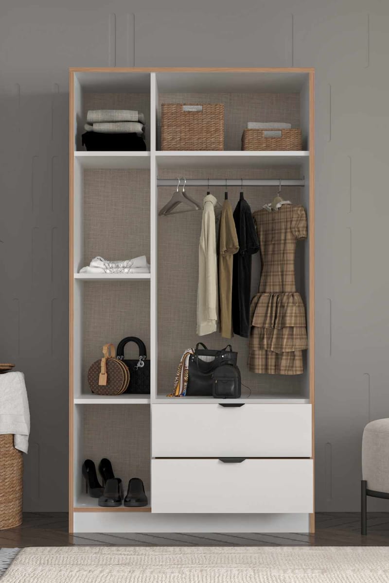 Olyros garderobe 97x182 cm - Hvid - Opbevaring - Tøjopbevaring - Garderobeskabe - Garderobeskab & klædeskab