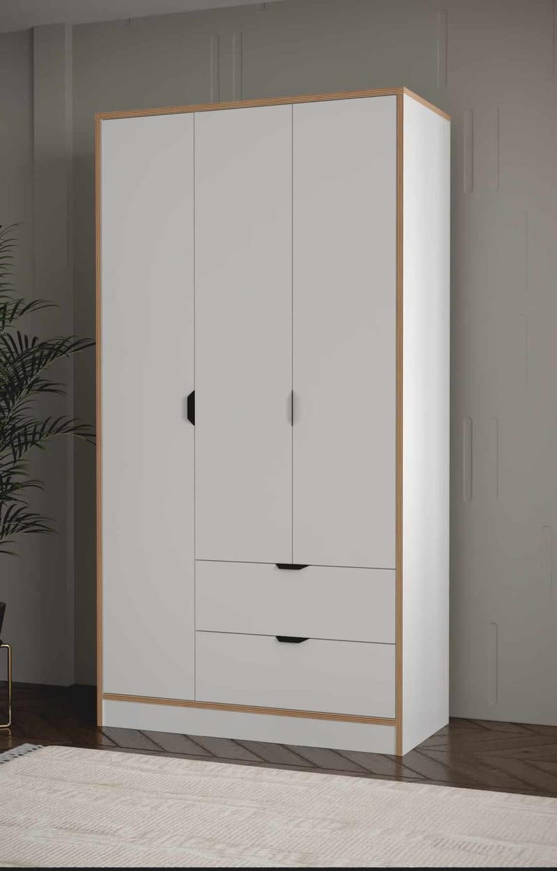 Olyros garderobe 97x182 cm - Hvid - Opbevaring - Tøjopbevaring - Garderobeskabe - Garderobeskab & klædeskab