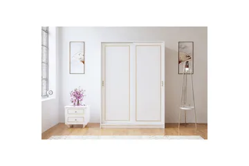 Olyven Garderobe 140x190 cm - Mat Hvid - Opbevaring - Tøjopbevaring - Garderobeskabe