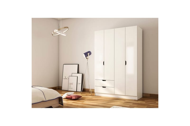 Omrin Garderobe 120x180 cm - Mat Hvid - Opbevaring - Tøjopbevaring - Garderobeskabe