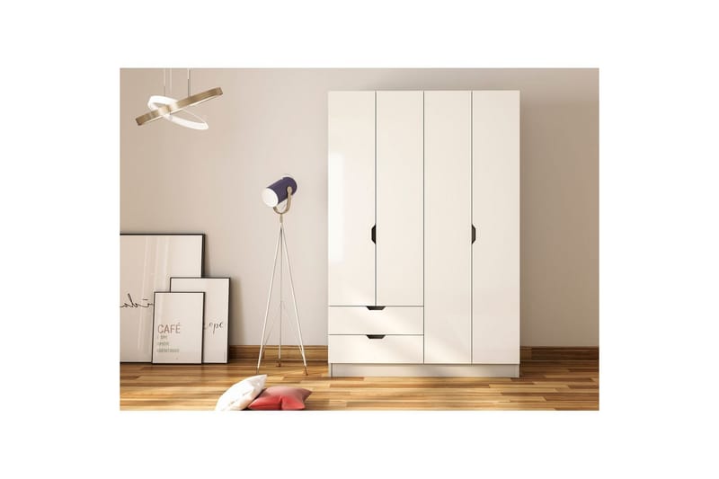 Omrin Garderobe 120x180 cm - Mat Hvid - Opbevaring - Tøjopbevaring - Garderobeskabe