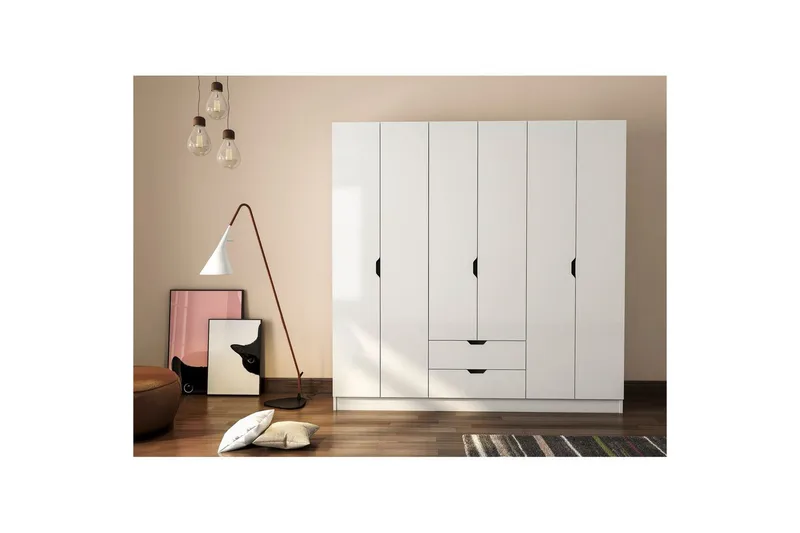 Omrin Garderobe 180x180 cm - Mat Hvid - Opbevaring - Tøjopbevaring - Garderobeskabe
