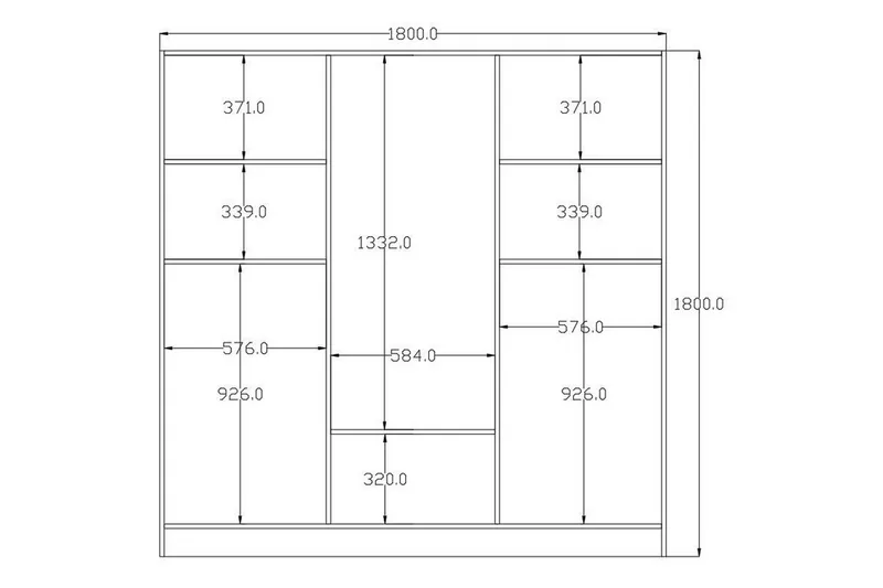 Omrin Garderobe 180x180 cm - Mat Hvid - Opbevaring - Tøjopbevaring - Garderobeskabe