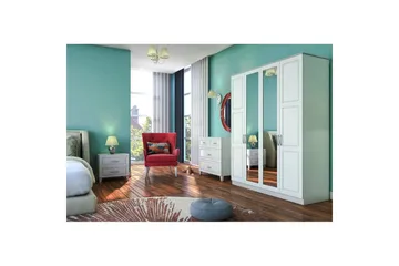Orlenis Garderobe 140x184 cm - Mat Hvid - Opbevaring - Tøjopbevaring - Garderobeskabe