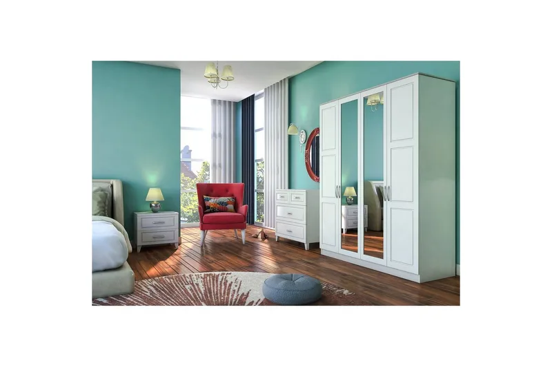 Orlenis Garderobe 140x184 cm - Mat Hvid - Opbevaring - Tøjopbevaring - Garderobeskabe