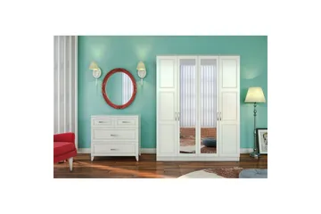 Orlenis Garderobe 140x184 cm - Mat Hvid - Opbevaring - Tøjopbevaring - Garderobeskabe