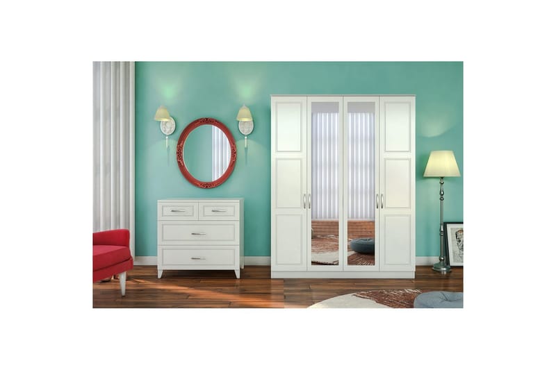 Orlenis Garderobe 140x184 cm - Mat Hvid - Opbevaring - Tøjopbevaring - Garderobeskabe