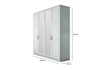 Orlenis Garderobe 140x184 cm - Mat Hvid - Opbevaring - Tøjopbevaring - Garderobeskabe