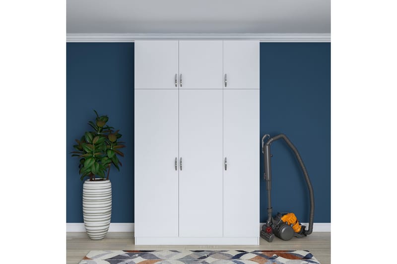 Ostin Garderobe 6 Skab 55x145 cm - Hvid - Opbevaring - Tøjopbevaring - Garderobeskabe