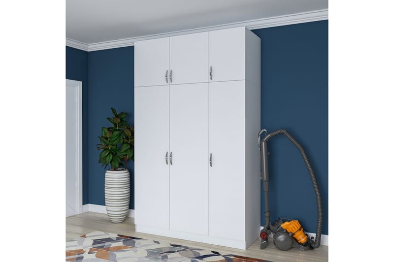 Ostin Garderobe 6 Skab 55x145 cm - Hvid - Opbevaring - Tøjopbevaring - Garderobeskabe
