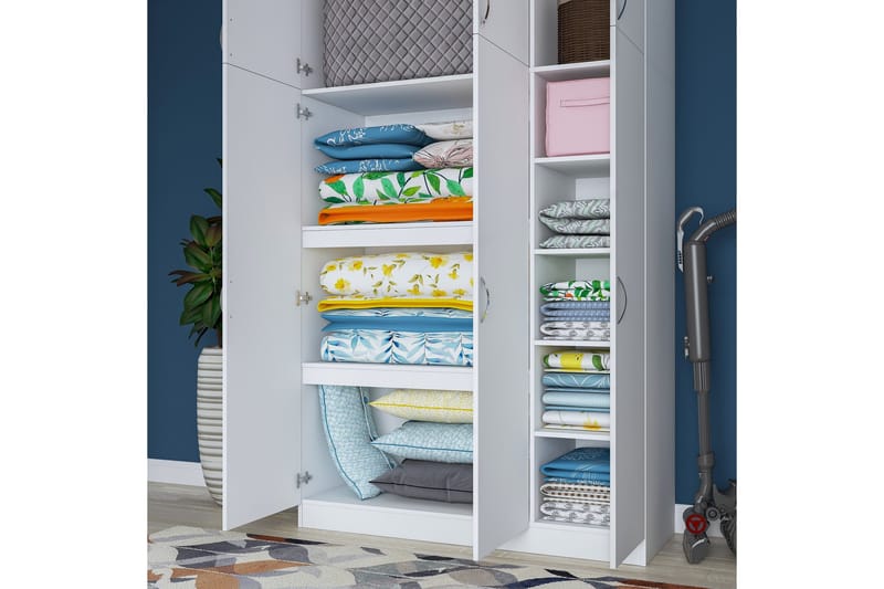 Ostin Garderobe 6 Skab 55x145 cm - Hvid - Opbevaring - Tøjopbevaring - Garderobeskabe
