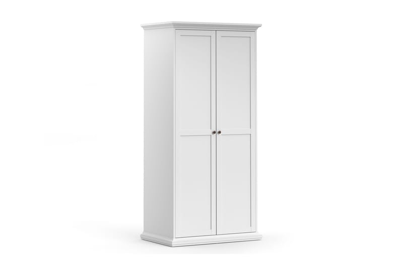 Paris Garderobe 96 cm 2 Låger - Hvid - Opbevaring - Tøjopbevaring - Garderobeskabe