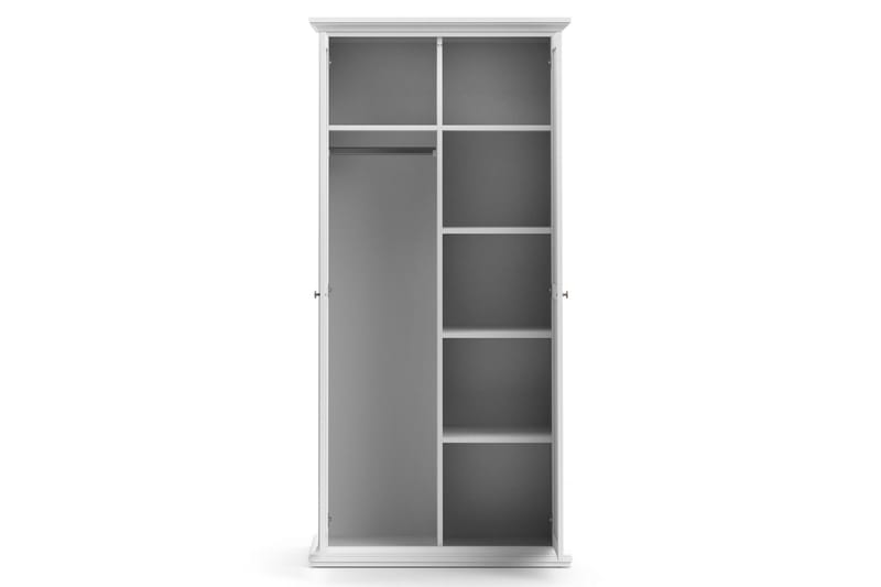 Paris Garderobe 96 cm 2 Låger - Hvid - Opbevaring - Tøjopbevaring - Garderobeskabe