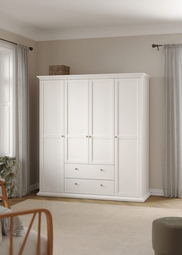 Paris Garderobeskab med 4 døre og 2 skuffer 181x61x201 cm - Opbevaring - Tøjopbevaring - Garderobeskabe - Garderobeskab & klædeskab