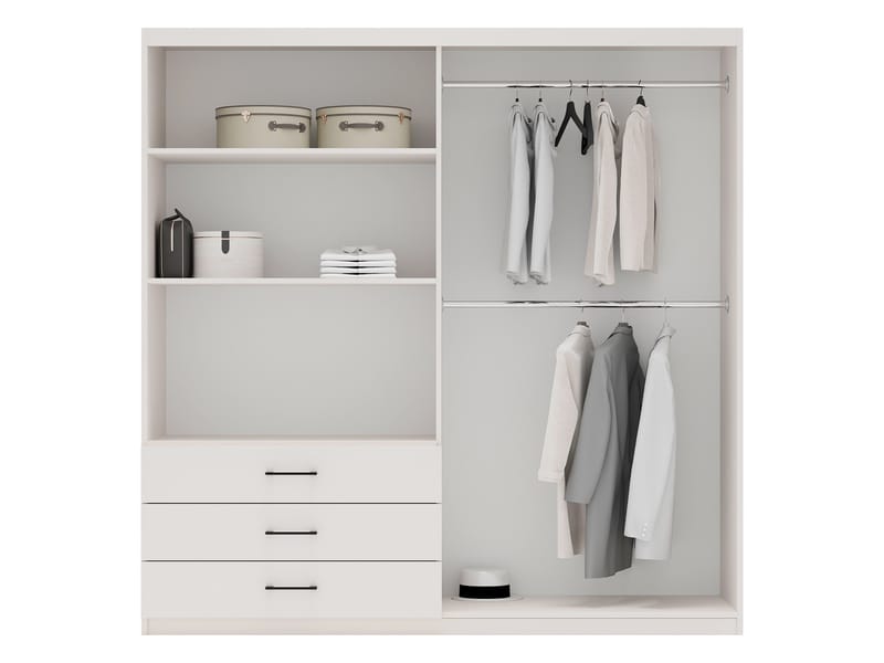 Pekin Garderobeskab med Spejl 215 cm - Opbevaring - Tøjopbevaring - Garderobeskabe