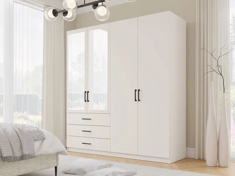 Pekin Garderobeskab med Spejl 215 cm - Opbevaring - Tøjopbevaring - Garderobeskabe
