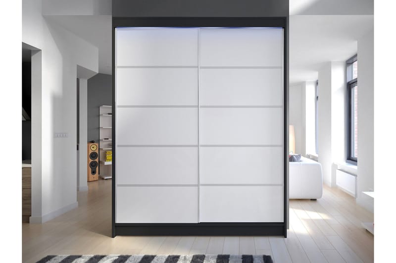 Pickering Garderobe 150x200 cm - Sort Og Hvid - Opbevaring - Tøjopbevaring - Garderobeskabe