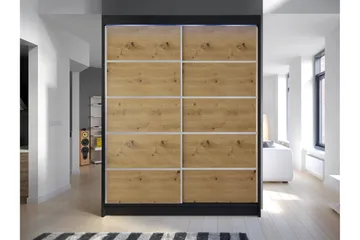 Pickering Garderobe 150x200 cm - Sort/Brun - Opbevaring - Tøjopbevaring - Garderobeskabe