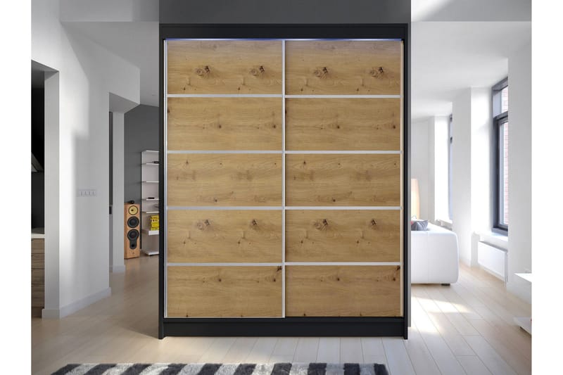 Pickering Garderobe 150x200 cm - Sort/Brun - Opbevaring - Tøjopbevaring - Garderobeskabe
