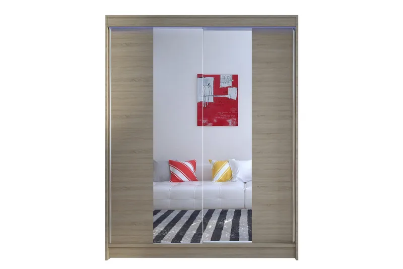 Pickering Garderobe med Speil 150x200 cm, Beige