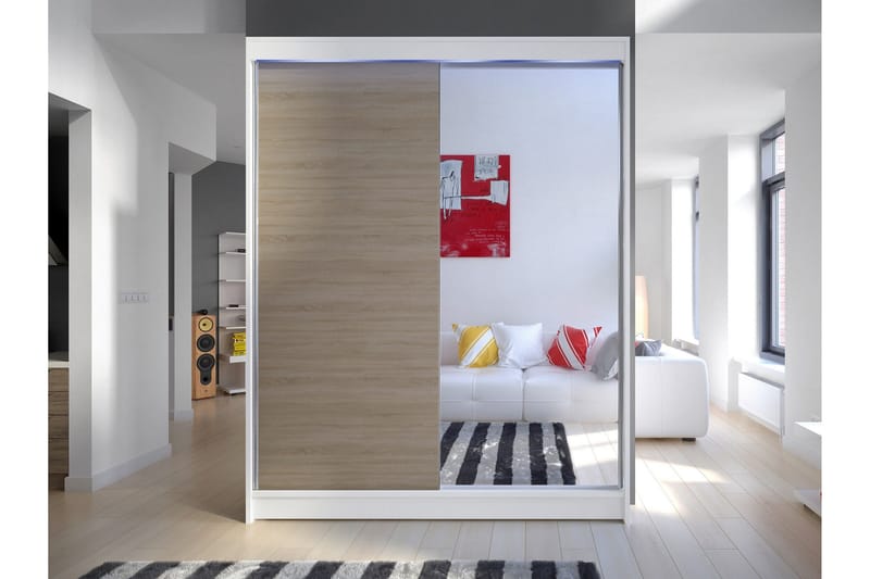 Pickering Garderobe Med Spejl 150x200 cm - Grøn - Opbevaring - Tøjopbevaring - Garderobeskabe