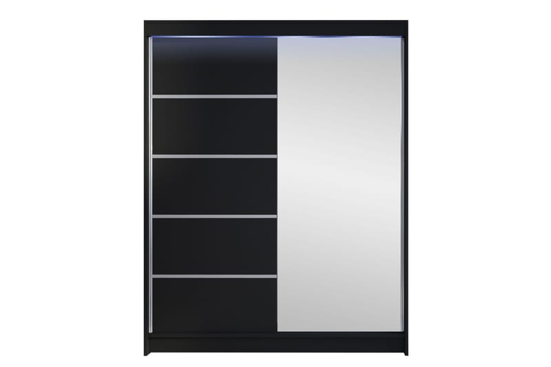 Pickering Garderobe Med Spejl 150x200 cm - Sort - Opbevaring - Tøjopbevaring - Garderobeskabe